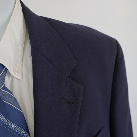 Hart Schaffner Marx Wool Blue 2 Gold Button Blazer 42R / Slim 44R - Picture 2 of 14